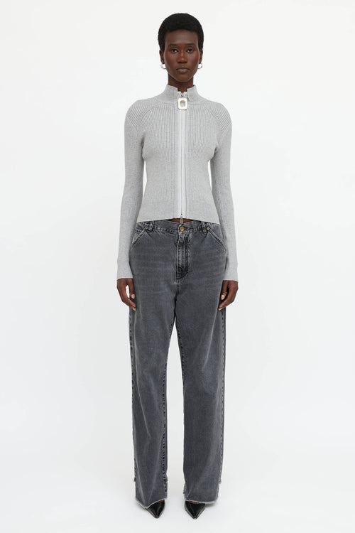 JW Anderson Ribbed Zip Up Sweater