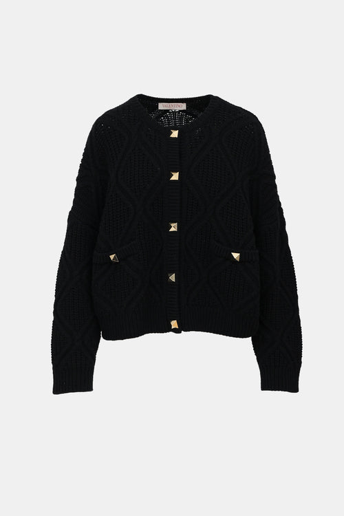 Valentino Rockstud Knit Cardigan