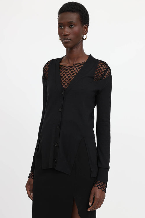 McQueen Cutout Button Cardigan
