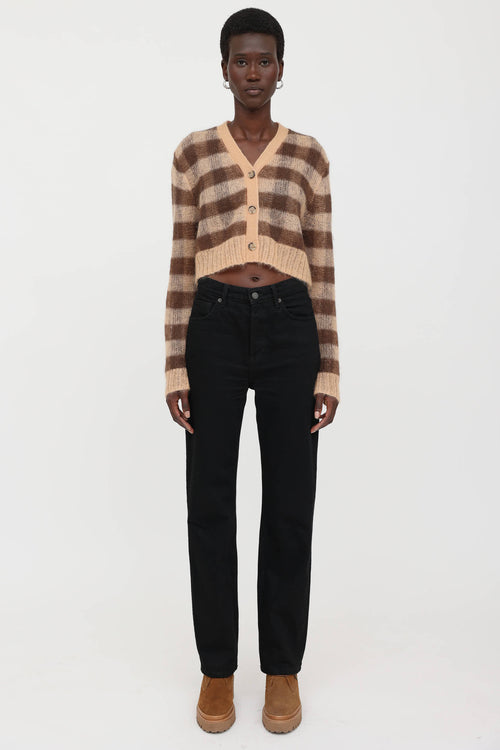 Mohair Check Cardigan