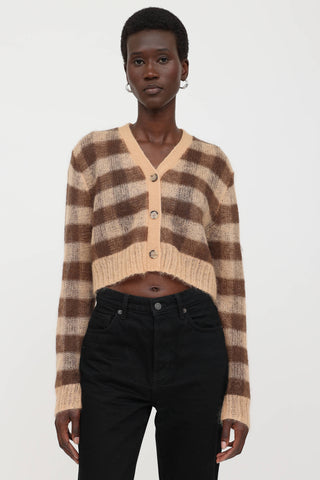 Mohair Check Cardigan