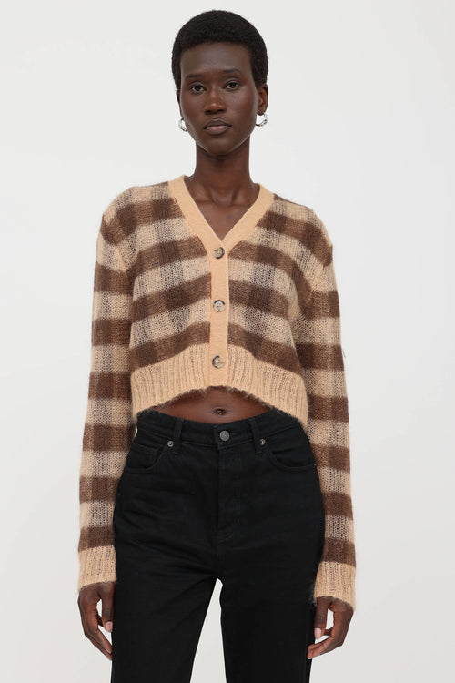 Mohair Check Cardigan