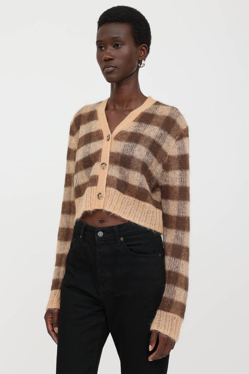 Mohair Check Cardigan