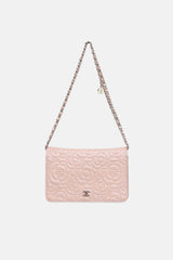 Chanel 2014 Camellia Embossed Wallet on Chain Bag