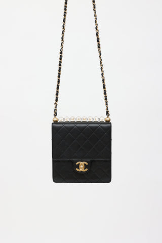 Chanel 2019 Leather Chic Pearls Flap Bag