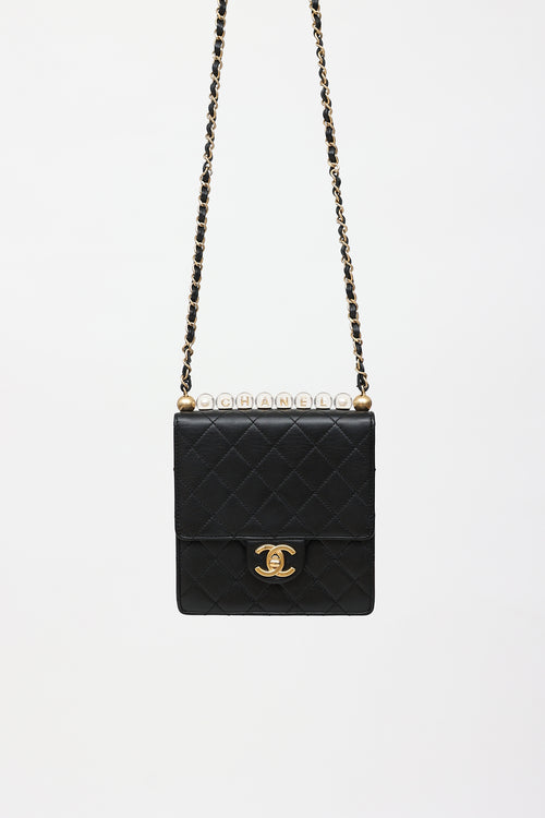Chanel 2019 Leather Chic Pearls Flap Bag