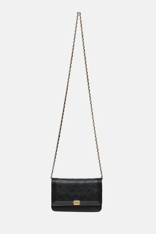 Chanel 2014 Leather Boy Wallet on Chain Bag