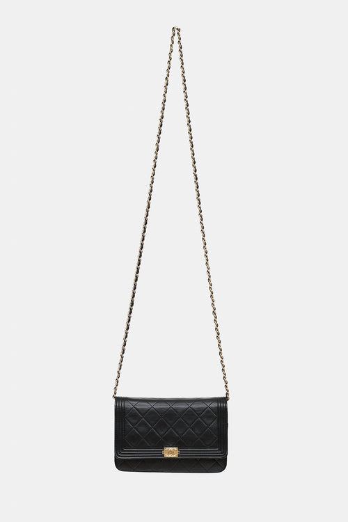Chanel 2014 Leather Boy Wallet on Chain Bag