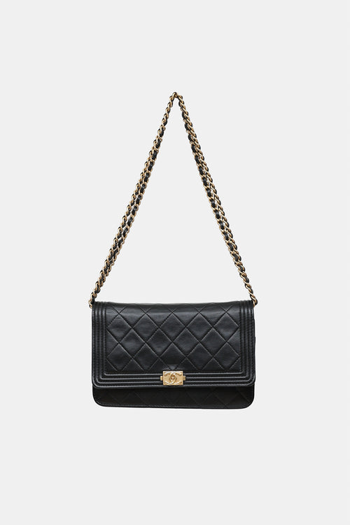 Chanel 2014 Leather Boy Wallet on Chain Bag