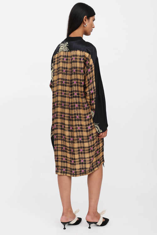 Dries Van Noten Patterned Satin Asymmetrical Dress