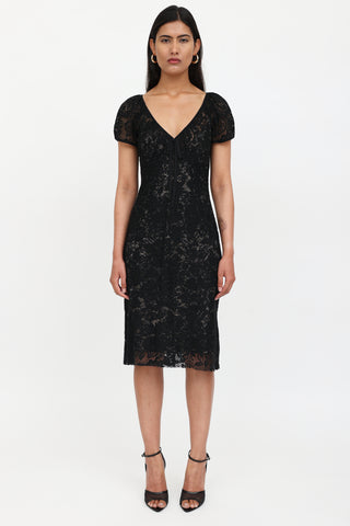 Dolce & Gabbana Lace Short Sleeve Dress