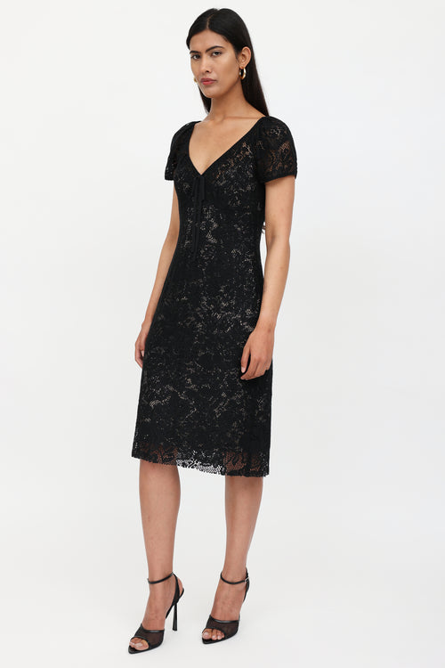 Dolce & Gabbana Lace Short Sleeve Dress