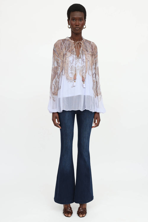 Zimmermann Sheer Printed Blouse
