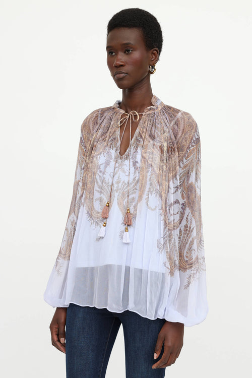 Zimmermann Sheer Printed Blouse