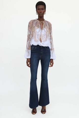 Zimmermann Sheer Printed Blouse
