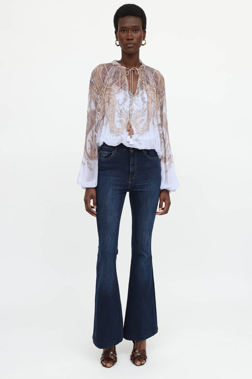 Zimmermann Sheer Printed Blouse