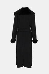 Bisang Couture Wool Fur Trim Coat