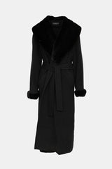 Bisang Couture Wool Fur Trim Coat