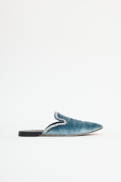 Giuseppe Zanotti Velvet Crystal Mule