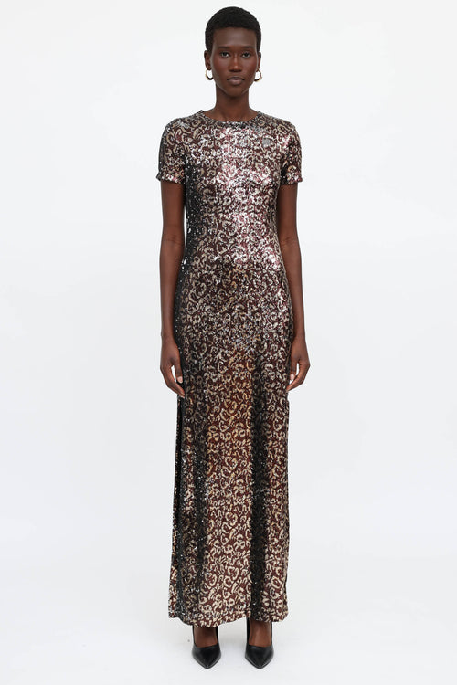 Palm Angels Open Back Sequin Dress
