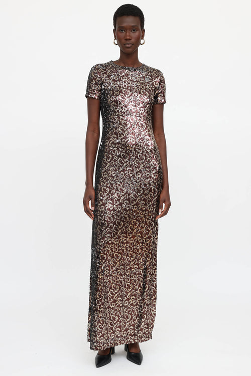 Palm Angels Open Back Sequin Dress