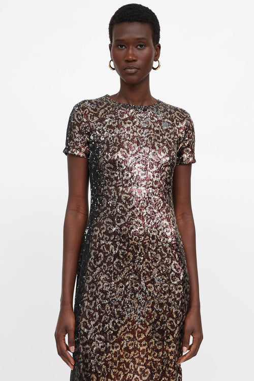 Palm Angels Open Back Sequin Dress