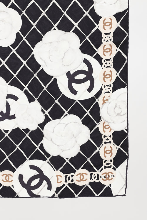 Chanel Silk Camellia Scarf