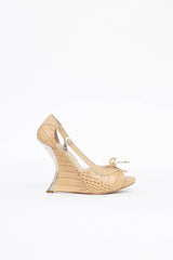 Dior Embossed Wedge Pump