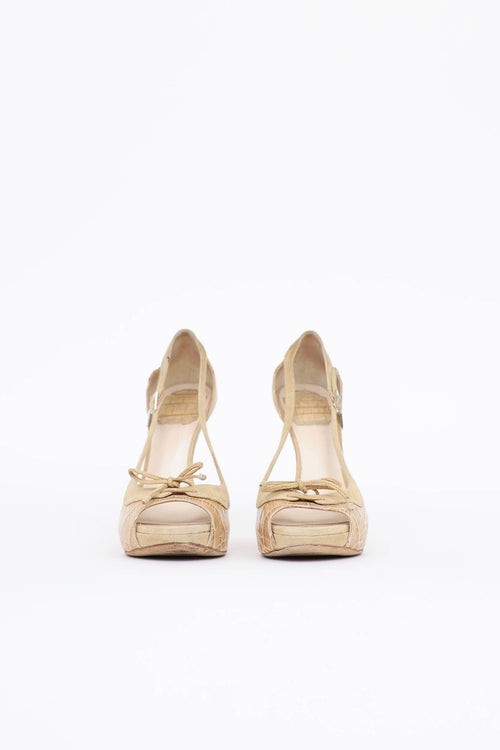 Dior Embossed Wedge Pump