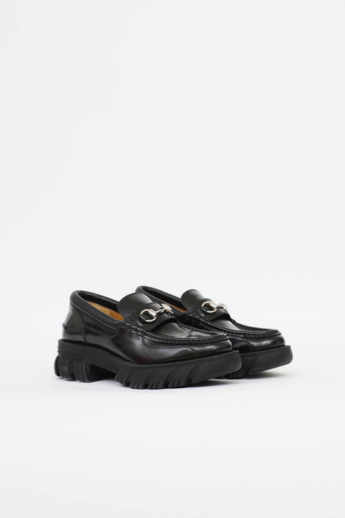 Gucci Leather Horsebit Platform Loafer