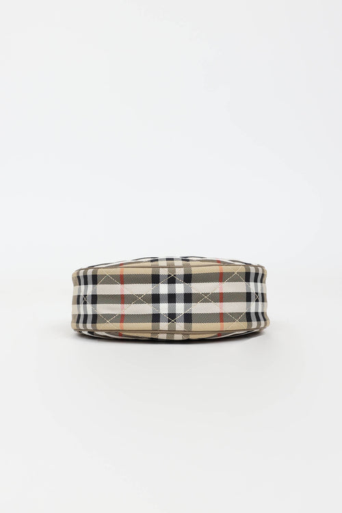 Burberry Check Horseshoe Crossbody Bag
