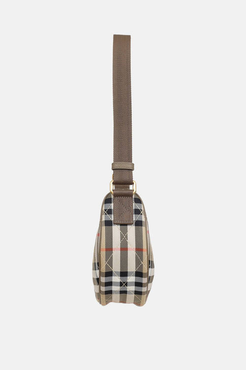Burberry Check Horseshoe Crossbody Bag