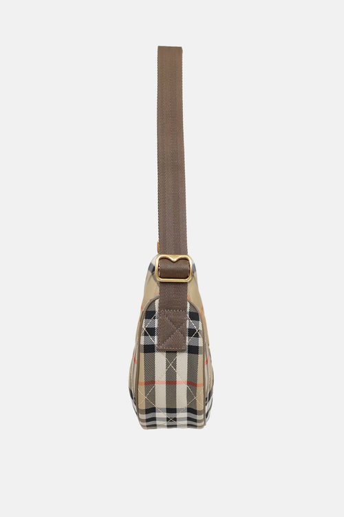 Burberry Check Horseshoe Crossbody Bag