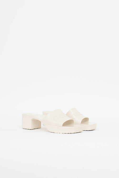 Gucci Rubber Logo Slide Sandal