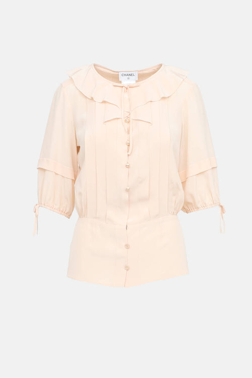 Chanel Cruise 2014 Silk Half Sleeve Blouse