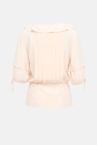 Chanel Cruise 2014 Silk Half Sleeve Blouse