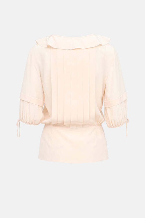 Chanel Cruise 2014 Silk Half Sleeve Blouse