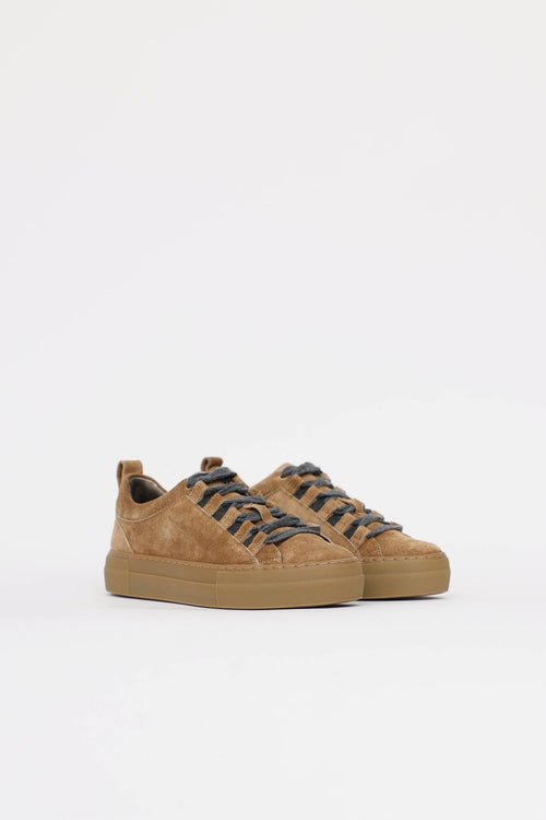 Brunello Cucinelli Suede Monili Sneaker