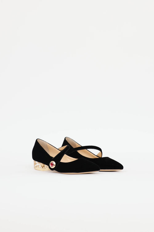 Charlotte Olympia Velvet Mary Jane Pump