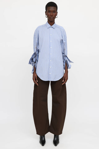 Y/Project Scrunch Sleeve Button Up Top