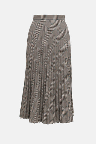 MM6 Maison Margiela Pleated Check Midi Skirt