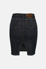 Dolce & Gabbana C. 2000s Denim Contrast Stitch Skirt