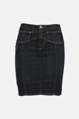 Dolce & Gabbana C. 2000s Denim Contrast Stitch Skirt