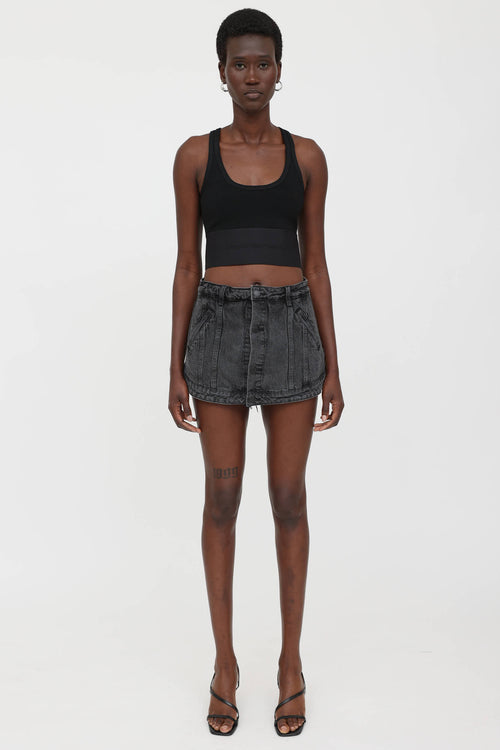 Denim Button Skort