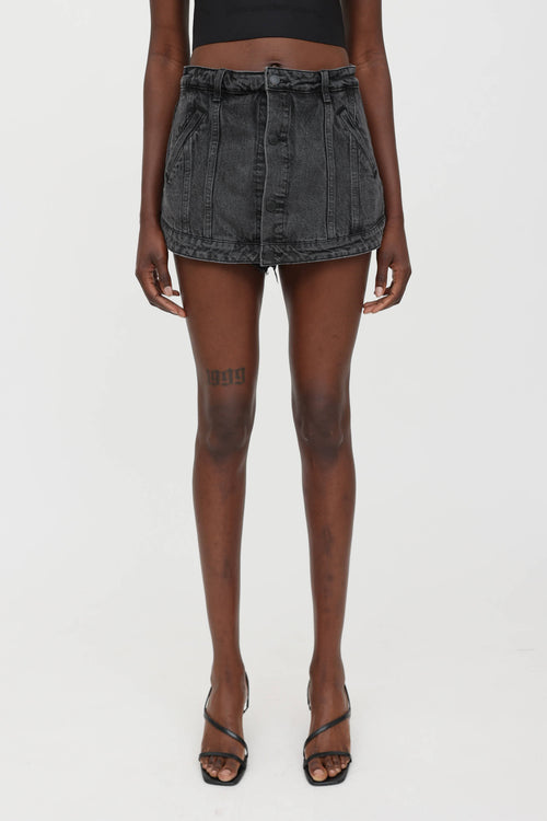 Denim Button Skort