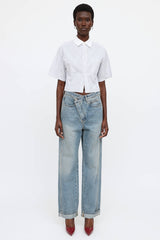 Celine Striped Cropped Shirt