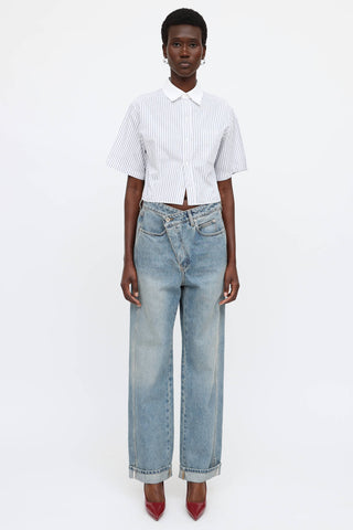 Celine Striped Cropped Shirt