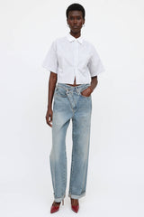 Celine Striped Cropped Shirt