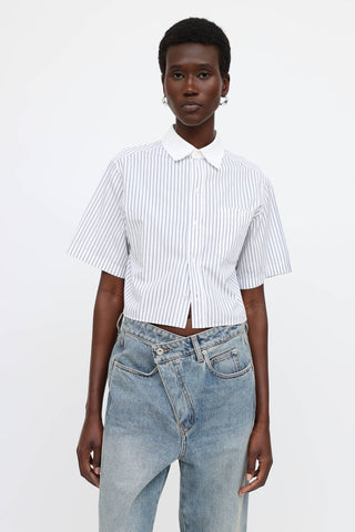 Celine Striped Cropped Shirt