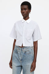 Celine Striped Cropped Shirt